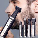 A battery-operated trimmer designed for safe and effective nose hair grooming.