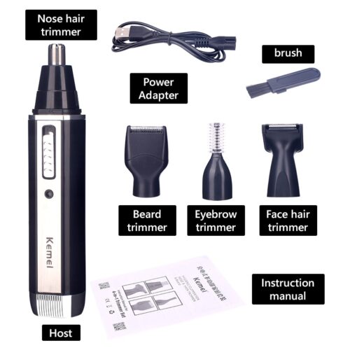 A battery-operated trimmer designed for safe and effective nose hair grooming.