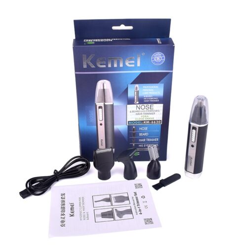 A battery-operated trimmer designed for safe and effective nose hair grooming.