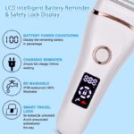 Electric Razor Painless Shaver for Women Hair Removal and Trimmer for Legs Underarm Waterproof LCD Display USB Charging is supported