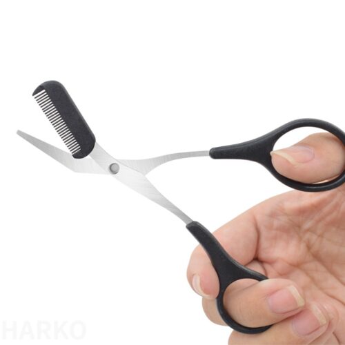 Eyebrow Trimmer Scissor with Comb, a grooming tool for precise eyebrow shaping.