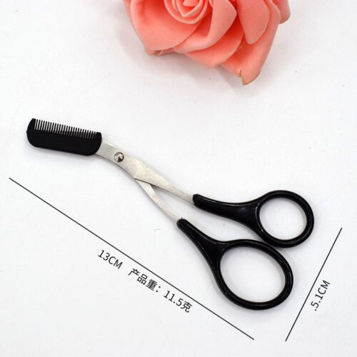 Eyebrow Trimmer Scissor with Comb, a grooming tool for precise eyebrow shaping.