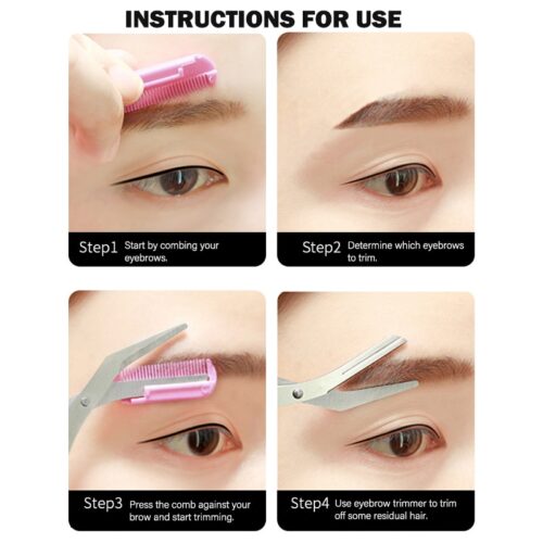 Eyebrow Trimmer Scissor with Comb, a grooming tool for precise eyebrow shaping.