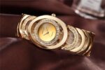 Gold Watch Women Luxury Brand Bracelet Full Stainless Steel Rhinestone wristwatches for ladies