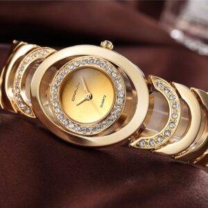 Gold Watch Luxury Rhinestone for Women, an elegant and glamorous wristwatch