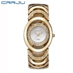 Gold Watch Women Luxury Brand Bracelet Full Stainless Steel Rhinestone wristwatches for ladies