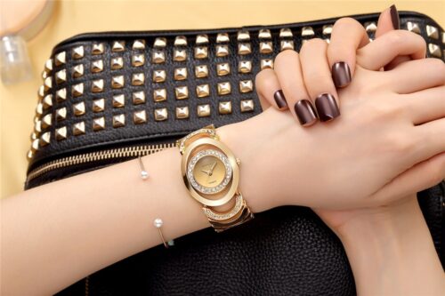 Gold Watch Luxury Rhinestone for Women, an elegant and glamorous wristwatch