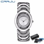 Gold Watch Women Luxury Brand Bracelet Full Stainless Steel Rhinestone wristwatches for ladies