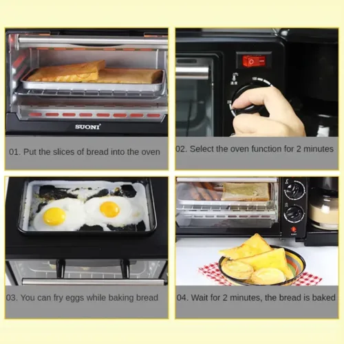 An electric built-in coffee maker multifunction oven, combining the convenience of an oven with a coffee maker.