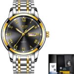Men Stainless Steel Gold Strap Waterproof Wrist Watches Simple and beautiful