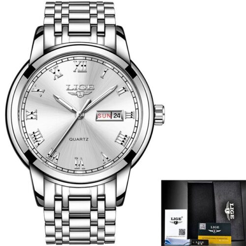 simple and beautiful Wristwatch, featuring a stainless steel and gold strap for men.