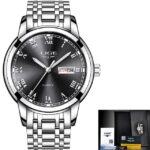 Men Stainless Steel Gold Strap Waterproof Wrist Watches Simple and beautiful