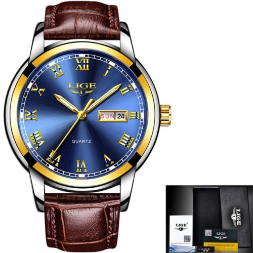 simple and beautiful Wristwatch, featuring a stainless steel and gold strap for men.