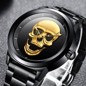 Casual 3D Skull Watch for Men, a unique and edgy timepiece.