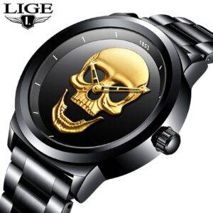 Casual 3D Skull Watch for Men, a unique and edgy timepiece.