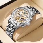 Men Watch Mineral Glass Scratch Resistant Waterproof Chronograph Wristwatch