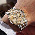 Men Watch Mineral Glass Scratch Resistant Waterproof Chronograph Wristwatch
