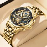 Men Watch Mineral Glass Scratch Resistant Waterproof Chronograph Wristwatch