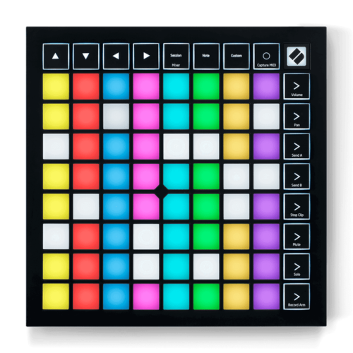 Launchpad X, a 64-pad MIDI grid controller for Ableton Live, essential for music production and performance.