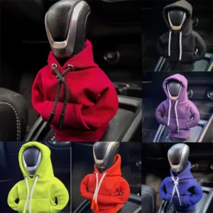 A gear shift hoodie cover, designed to protect and stylize your vehicle's gear shifter.