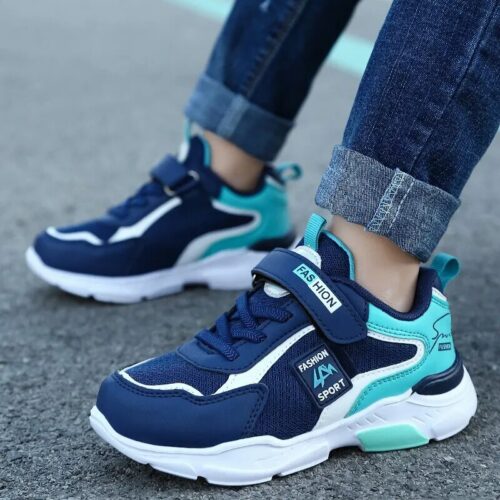 Sneakers designed for both boys and girls, offering a versatile and comfortable footwear choice for children.