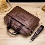 Genuine Leather Men's Briefcase Design Postman Male Handbags Vintage Business Computer Bag Fashion Messenger Shoulder Bag