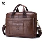 Genuine Leather Men's Briefcase Design Postman Male Handbags Vintage Business Computer Bag Fashion Messenger Shoulder Bag