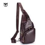 Men Messenger Bag Genuine Leather Men's Fashion Casual Crossbody Messenger Bag