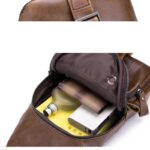 Men Messenger Bag Genuine Leather Men's Fashion Casual Crossbody Messenger Bag