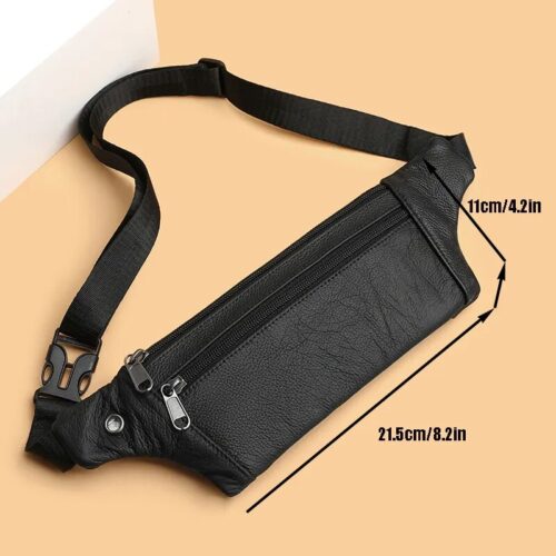 High-Quality Genuine Leather Waist Bag, Fashionable and Functional Accessory for Everyday Use.