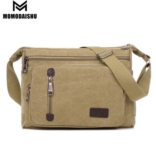 High-quality canvas men's travel bag with crossbody design.