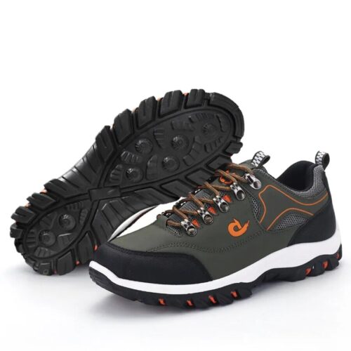 Hiking shoes with anti-slip technology, designed for secure footing on various terrains.