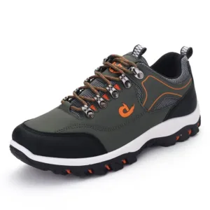 Hiking shoes with anti-slip technology, designed for secure footing on various terrains.