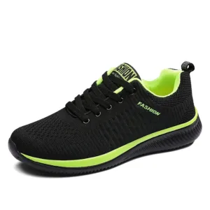 Men's and women’s knitted running shoes designed for gym workouts and athletic activities.