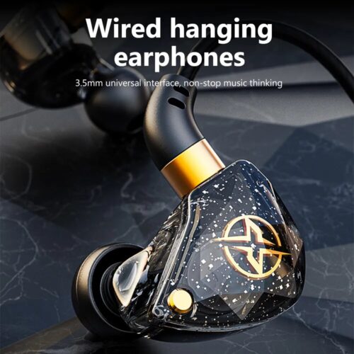 High-fidelity wired headphones featuring a bass-boosted stereo sound system.