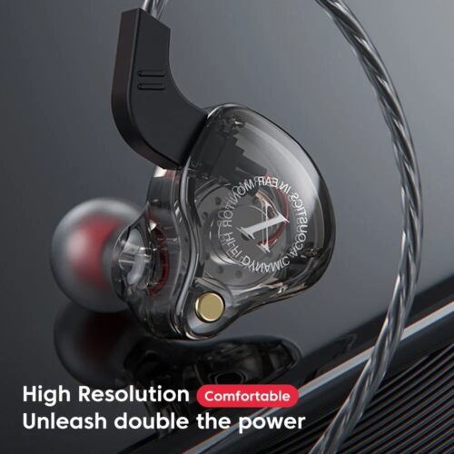 High-fidelity wired headphones featuring a bass-boosted stereo sound system.