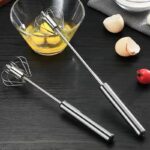 Semi-Automatic Egg Beater Stainless Steel Egg Whisk Manual Hand Mixer Self Turning Egg Stirrer Kitchen Tools