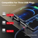 USLION LED Magnetic USB Cable Fast Charging USB Type C Phone Cable Magnet Charger Data Charge Micro USB For iPhone 14 For Xiaomi