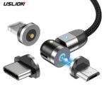 USLION-540-Rotation-Magnetic-USB-Cable-Fast-Charging-Type-C-Cable-Magnet-Charge-Micro-USB-Cable