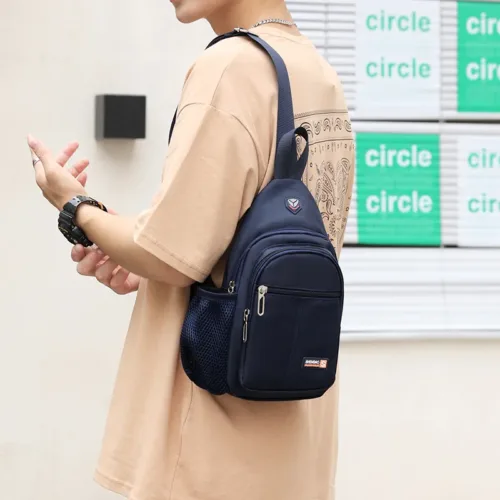 Stylish and Versatile Nylon Chest Bag for Men, Ideal for Outdoor Sports and Casual Fashion. Durable Multifunctional Design, Perfect for On-the-Go.