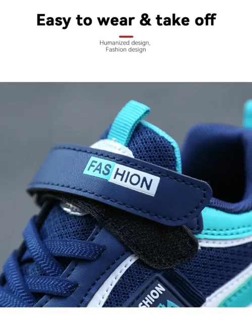 Sneakers designed for both boys and girls, offering a versatile and comfortable footwear choice for children.