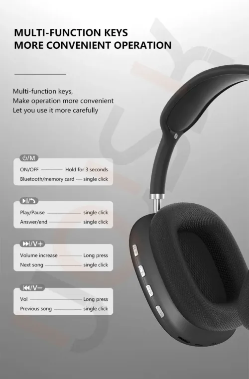 Air Max Wireless Bluetooth Headphones - Premium Over-Ear Headset for High-Quality Audio and Hands-Free Convenience.