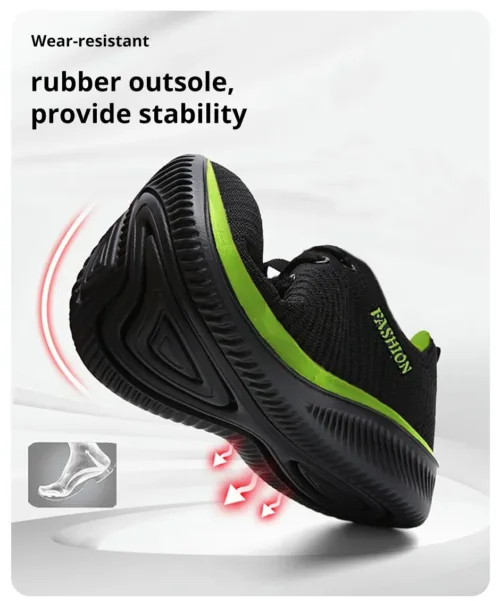 Men's and women’s knitted running shoes designed for gym workouts and athletic activities.