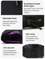 Women Fashion Sneaker for Walking Fitness Sport Shoes Chunky Platform Height Increasing Breathable Loafers Elastic Lady Trainers