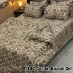 6 Pc Bed Sheet set with Polyester fill Razai 4 pillow cover and Cotton Bed sheet