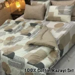 Cotton Bed sheet Set full size with 4 Pillows Covers One sheet and polyester Razai