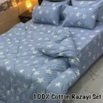 Cotton Bed sheet Set full size with 4 Pillows Covers One sheet and polyester Razai