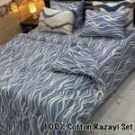 Cotton Bed sheet Set full size with 4 Pillows Covers One sheet and polyester Razai