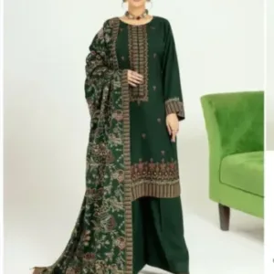 3 pc Unstitched women embroidered suit by Bareeze with shawl