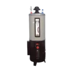 Hybrid Electric and Gas Geyser – 25 Gallon Capacity in Silver and Red by Fischer for Efficient Hot Water Heating